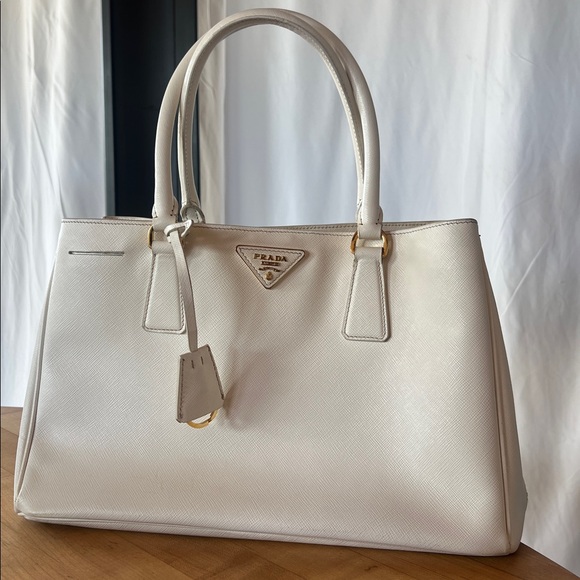 Prada Cream Saffiano Leather Handbag - Picture 1 of 15